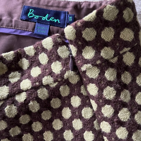 Boden Wool A-line, Above-Knee Skirt, Brown and Green, UK size 12R - Picture 7 of 7